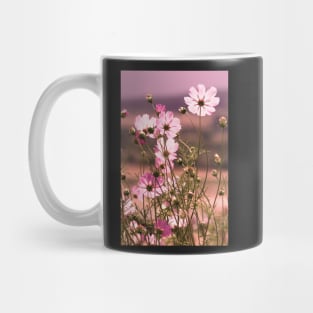 Wild pink meadow flowers III, spring nature photography Mug